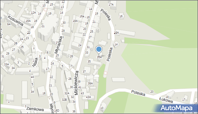 Wałbrzych, Mickiewicza Adama, 35A, mapa Wałbrzycha