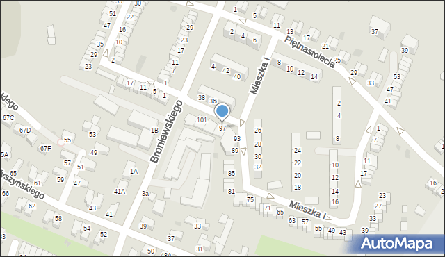 Wałbrzych, Mieszka I, 97, mapa Wałbrzycha