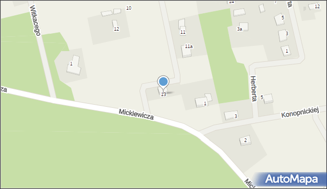Wałdowo Szlacheckie, Mickiewicza Adama, 13, mapa Wałdowo Szlacheckie