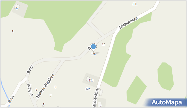 Walim, Mickiewicza Adama, 12a, mapa Walim
