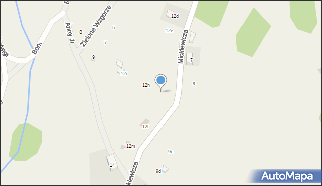 Walim, Mickiewicza Adama, 12g, mapa Walim