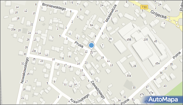 Warka, Mickiewicza Adama, 21, mapa Warka