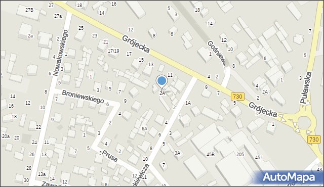 Warka, Mickiewicza Adama, 2A, mapa Warka