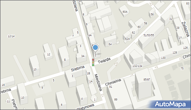 Warszawa, Miedziana, 2, mapa Warszawy
