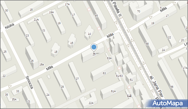 Warszawa, Miła, 25, mapa Warszawy