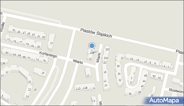 Warszawa, Miarki Karola, 22B, mapa Warszawy