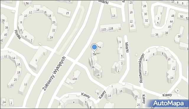 Warszawa, Miarki Karola, 5A, mapa Warszawy