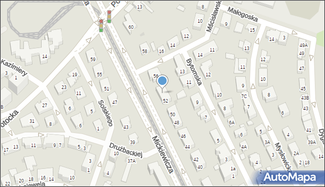 Warszawa, Mickiewicza Adama, 54, mapa Warszawy