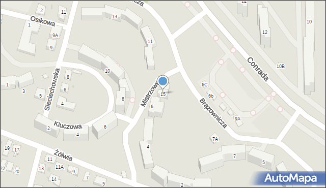 Warszawa, Mistrzowska, 15, mapa Warszawy