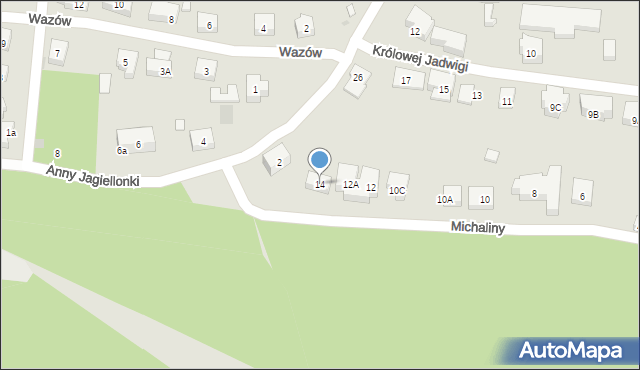 Warszawa, Michaliny, 14, mapa Warszawy