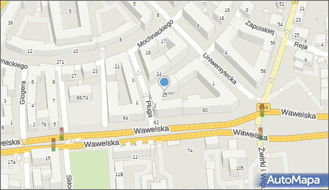 Warszawa, Mianowskiego Józefa, 15, mapa Warszawy