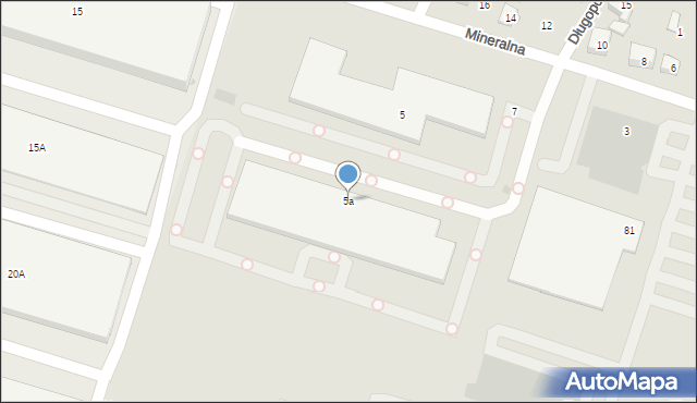 Warszawa, Mineralna, 5a, mapa Warszawy