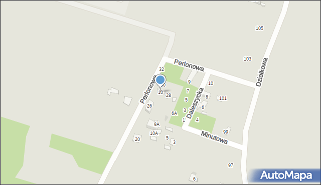 Warszawa, Minutowa, 10, mapa Warszawy