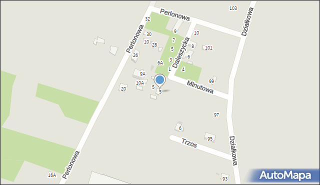 Warszawa, Minutowa, 3, mapa Warszawy