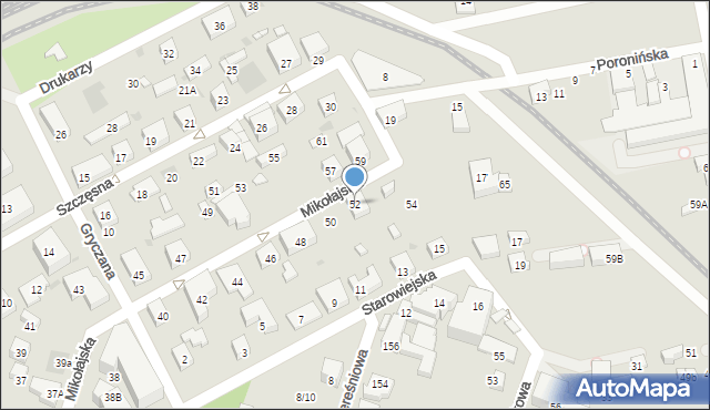 Warszawa, Mikołajska, 52, mapa Warszawy