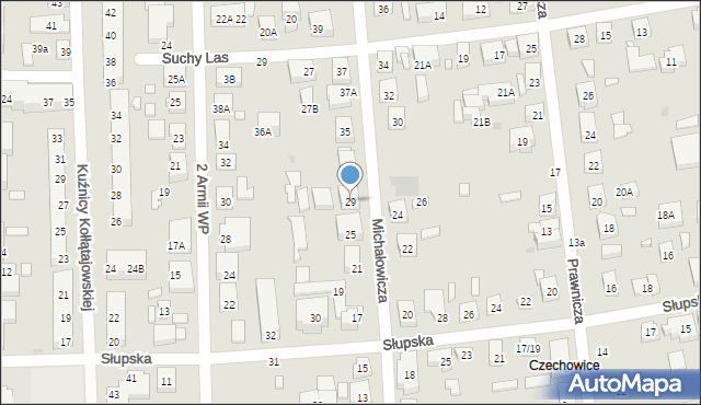 Warszawa, Michałowicza Jerzego, 29, mapa Warszawy