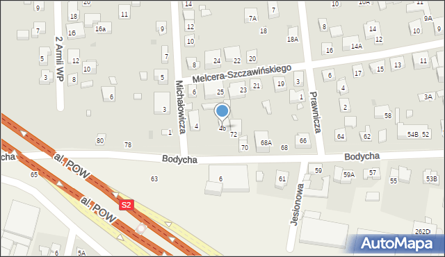 Warszawa, Michałowicza Jerzego, 4b, mapa Warszawy