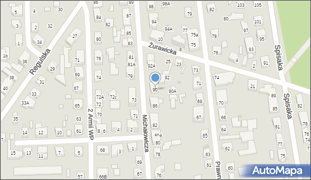 Warszawa, Michałowicza Jerzego, 90, mapa Warszawy