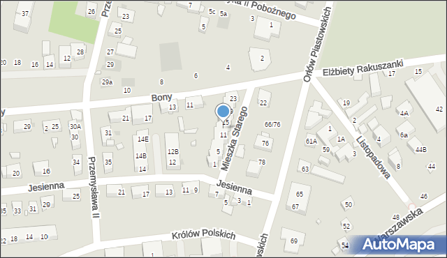 Warszawa, Mieszka Starego, 13, mapa Warszawy