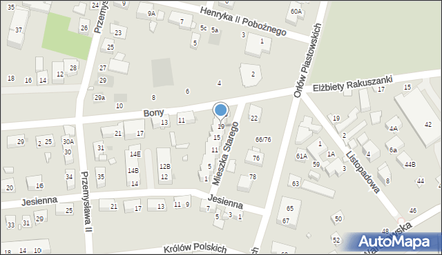 Warszawa, Mieszka Starego, 19, mapa Warszawy