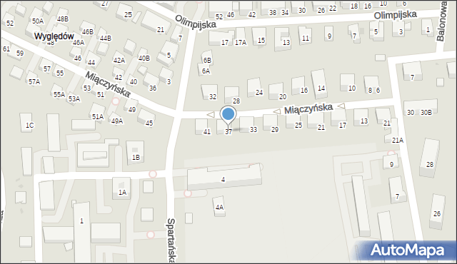 Warszawa, Miączyńska, 37, mapa Warszawy