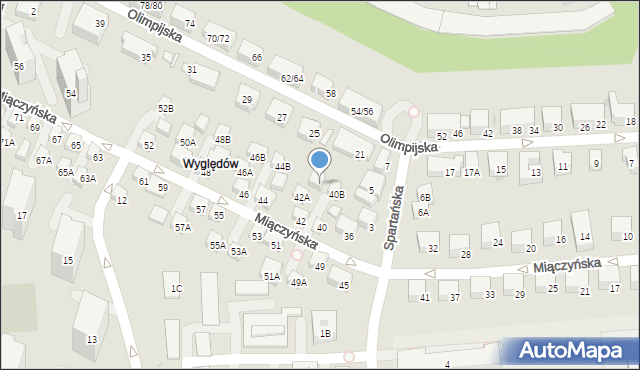 Warszawa, Miączyńska, 42B, mapa Warszawy