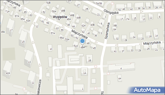 Warszawa, Miączyńska, 49A, mapa Warszawy