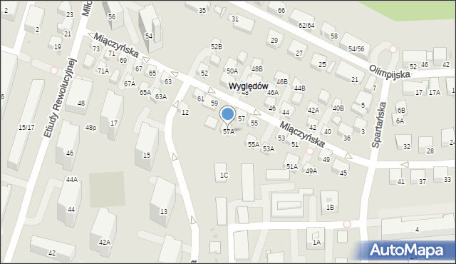 Warszawa, Miączyńska, 57A, mapa Warszawy