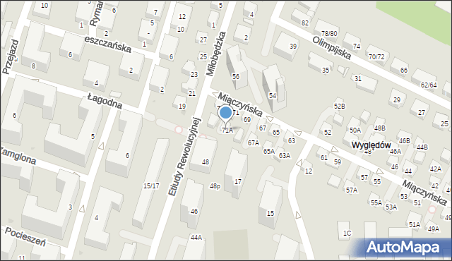 Warszawa, Miączyńska, 71A, mapa Warszawy