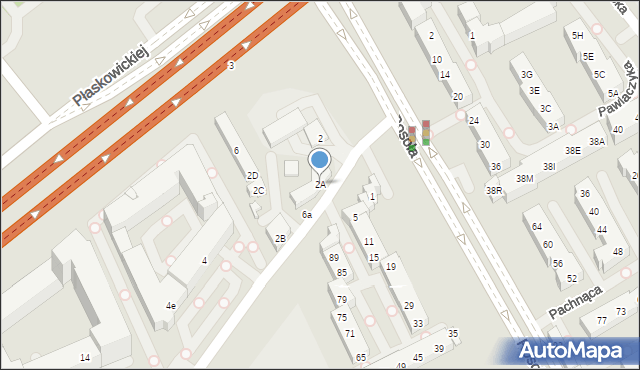 Warszawa, Migdałowa, 2A, mapa Warszawy