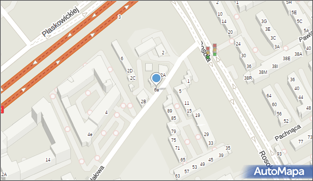 Warszawa, Migdałowa, 6a, mapa Warszawy