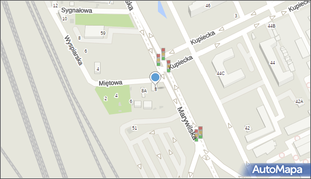 Warszawa, Miętowa, 8, mapa Warszawy