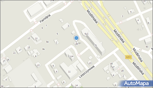 Warszawa, Mirocińska, 24, mapa Warszawy