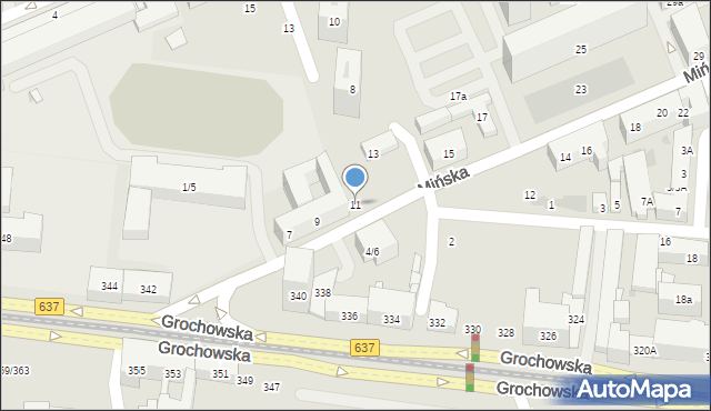 Warszawa, Mińska, 11, mapa Warszawy