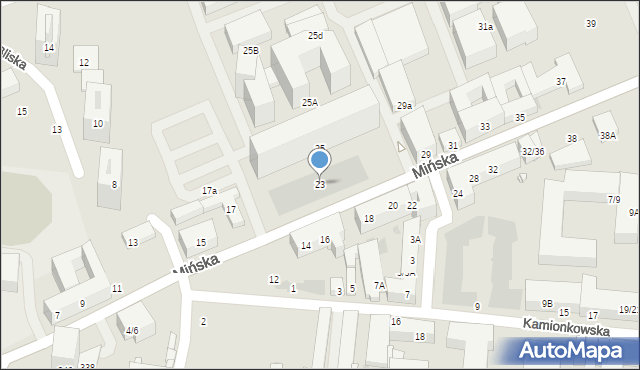 Warszawa, Mińska, 23, mapa Warszawy