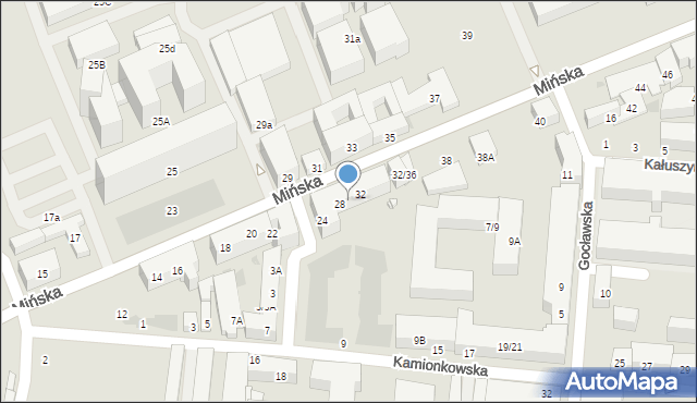 Warszawa, Mińska, 30, mapa Warszawy
