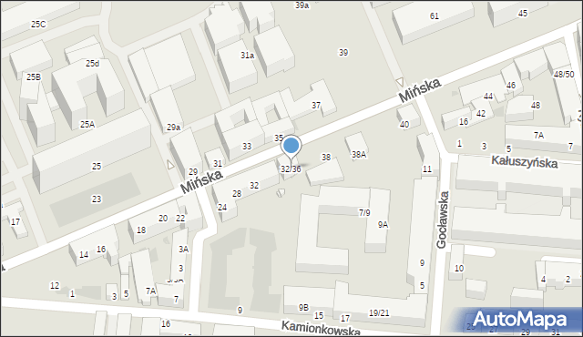 Warszawa, Mińska, 32/36, mapa Warszawy