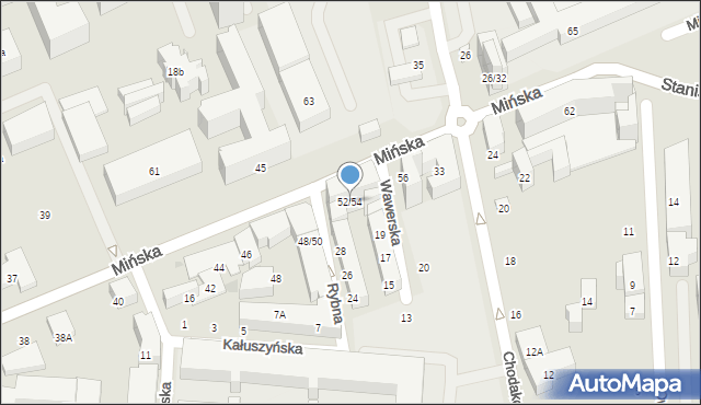 Warszawa, Mińska, 52/54, mapa Warszawy