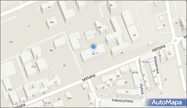 Warszawa, Mińska, 61, mapa Warszawy