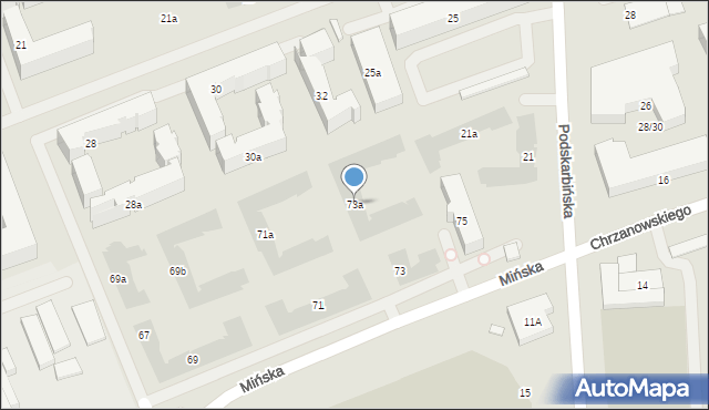Warszawa, Mińska, 73a, mapa Warszawy