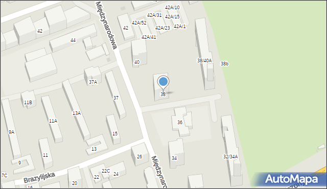 Warszawa, Międzynarodowa, 38, mapa Warszawy