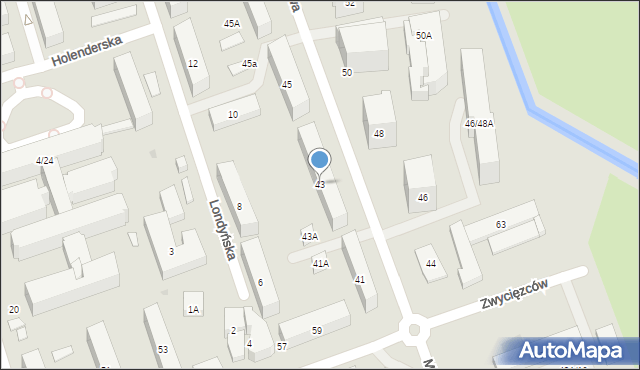 Warszawa, Międzynarodowa, 43, mapa Warszawy