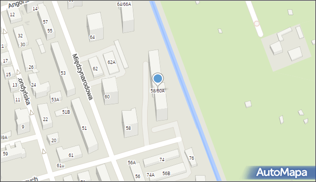 Warszawa, Międzynarodowa, 58/60A, mapa Warszawy