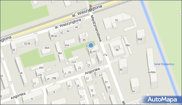 Warszawa, Międzynarodowa, 61, mapa Warszawy