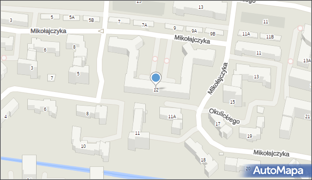 Warszawa, Mikołajczyka Stanisława, 12, mapa Warszawy