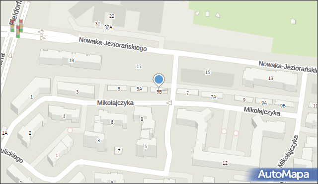 Warszawa, Mikołajczyka Stanisława, 5B, mapa Warszawy