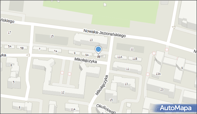 Warszawa, Mikołajczyka Stanisława, 9B, mapa Warszawy