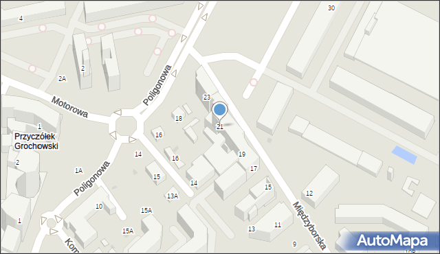 Warszawa, Międzyborska, 21, mapa Warszawy