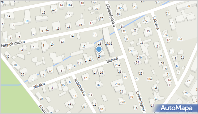 Warszawa, Mirska, 15, mapa Warszawy