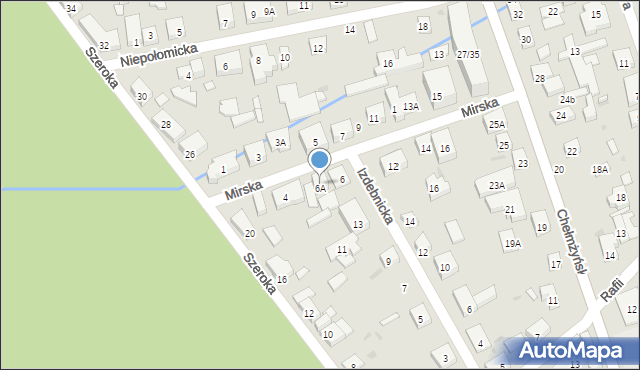 Warszawa, Mirska, 6A, mapa Warszawy